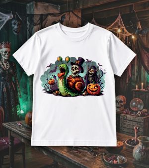 T-shirt col rond blanc hommes Visuel Escargots 1 - Horreurs Col rond Hommes / Escargot ~ Horreurs
