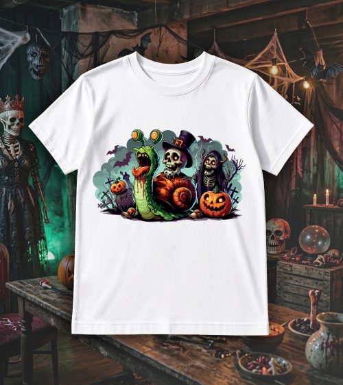 T-shirt col rond blanc hommes Visuel Escargots 1 - Horreurs Col rond Hommes / Escargot ~ Horreurs