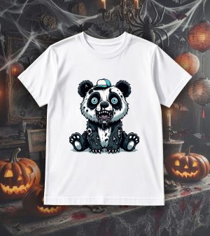 T-shirt col rond blanc hommes Visuel Panda halloween 2 Col rond Hommes / Panda II ~ Horreurs