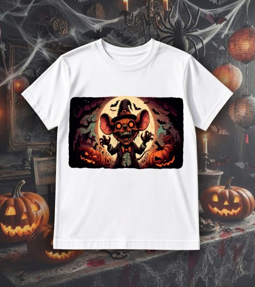 T-shirt col rond blanc hommes Visuel Souris 1 Col rond Hommes / Souris ~ Horreurs