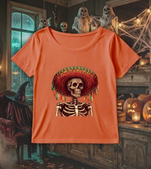 T-shirt col rond noir femmes Visuel Halloween 1 Col rond Femmes / Skull I ~ Horreurs