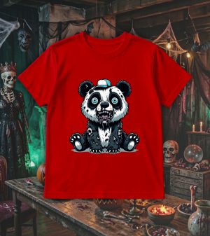 T-shirt col rond rouge enfants Visuel Panda halloween 2 Col rond Kids / Panda II ~ Horreurs