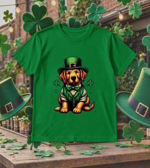 T-shirt col rond vert prairie kids Visuel Chiens I - Saint Patrick Col rond Kids / Chien ~ Saint Patrick