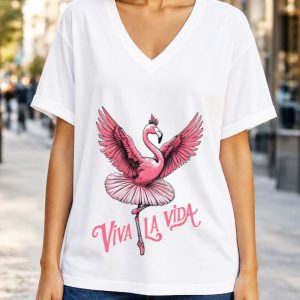 T-shirt femme flamant rose 2