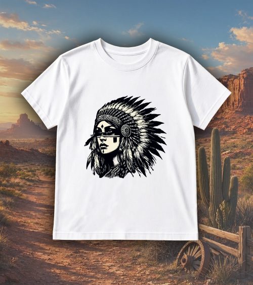 T-shirts blanc kids Visuel Apaches I - Western Col rond Kids / Apache I ~ Westerns