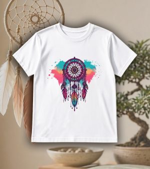 T-shirts blanc kids Visuel Attrape rêves II - Spirituelles Zen Col rond Kids / Attrape rêves II ~ Spirituelles & Zen