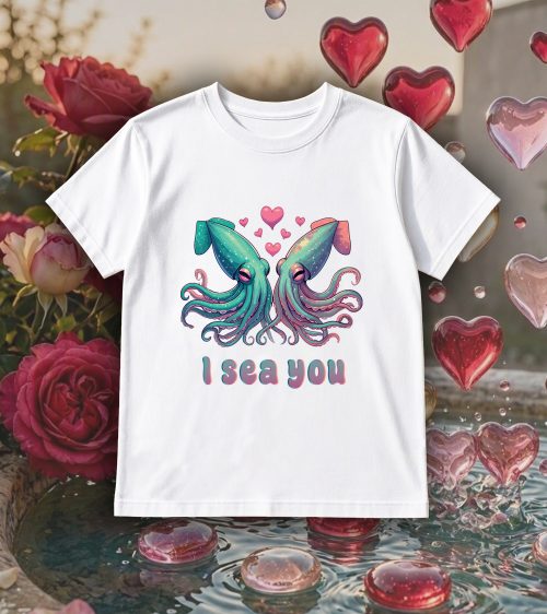 T-shirts blanc kids Visuel Calamars I - Loves Col rond Kids / Calamars ~ Loves