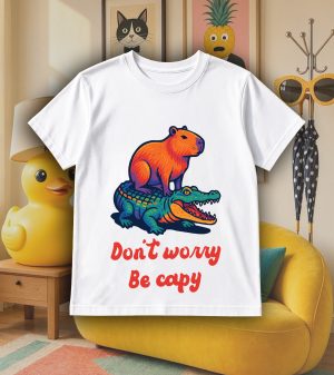 T-shirts blanc kids Visuel Capybara I - Humours Col rond Kids / Capybara ~ Humours