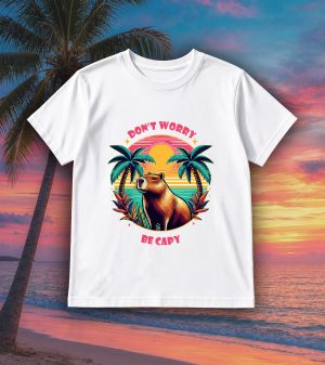 T-shirts blanc kids Visuel Capybara I - Natures Col rond Kids / Capybara I ~ Summers Vibes