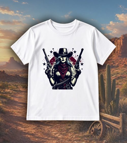 T-shirts blanc kids Visuel Cowboys I - Western Col rond Kids / Cowboy ~ Westerns