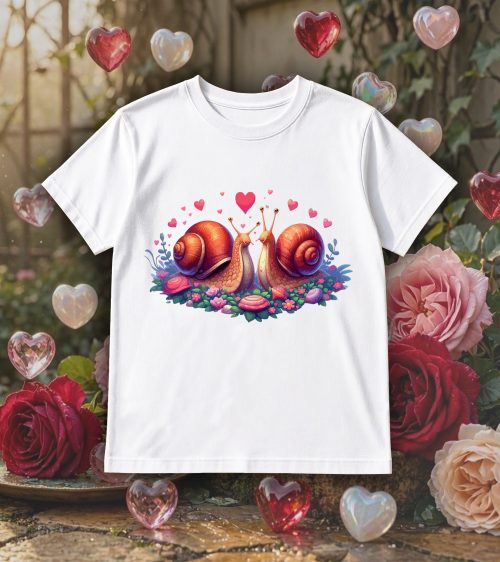 T-shirts blanc kids Visuel Escargots I - Loves Col rond Kids / Escargot ~ Loves