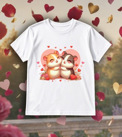 T-shirts blanc kids Visuel Hamsters I - Loves Col rond Kids / Hamsters I ~ Love
