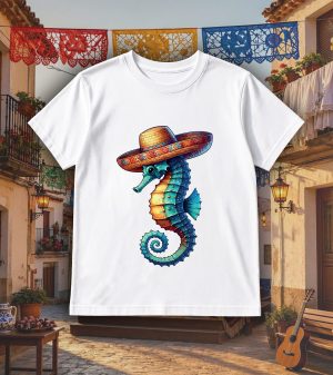 T-shirts blanc kids Visuel Hippocampes I - Fantastiques & Sciences fictions Col rond Kids / Hippocampe ~ Danses & Fiestas