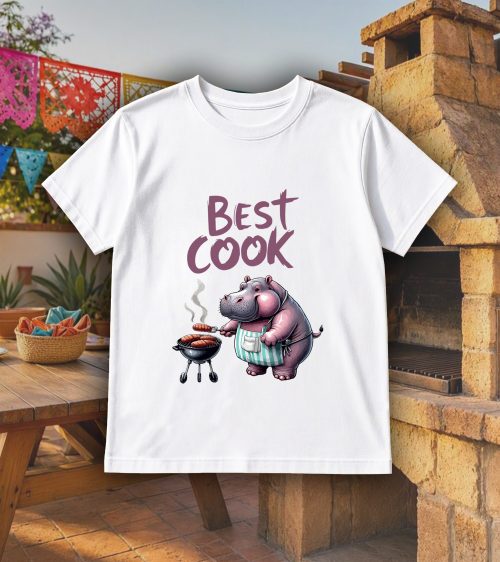 T-shirts blanc kids Visuel Hippopotame I - Eat me, drunk me Col rond Kids / Hippopotame ~ Eat me & Drink me