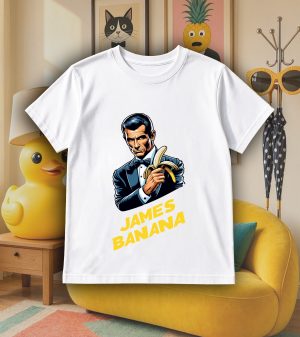 T-shirts blanc kids Visuel James bond I - Humours Col rond Kids / James Banana ~ Humours