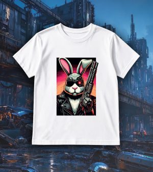 T-shirts blanc kids Visuel Lapins I - Fantastiques & Sciences fictions Col rond Kids / Lapin I ~ Fantastiques & Sciences fictions