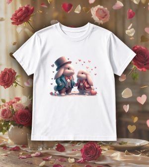 T-shirts blanc kids Visuel Lapins I - Loves Col rond Kids / Lapins ~ Love