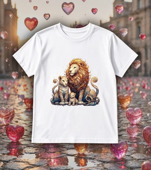 T-shirts blanc kids Visuel Lions I - Animaux Col rond Kids / Lions ~ Loves