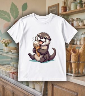 T-shirts blanc kids Visuel Loutre glace I - Eat me, drunk me Col rond Kids / Loutre ~ Eat me & Drink me