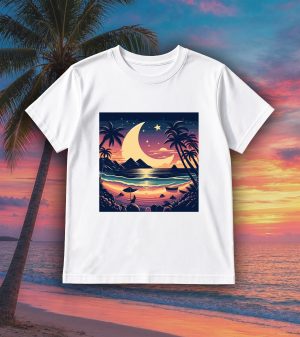 T-shirts blanc kids Visuel Lune de mer I - Paysages Col rond Kids / Lune de Mer ~ Summers Vibes