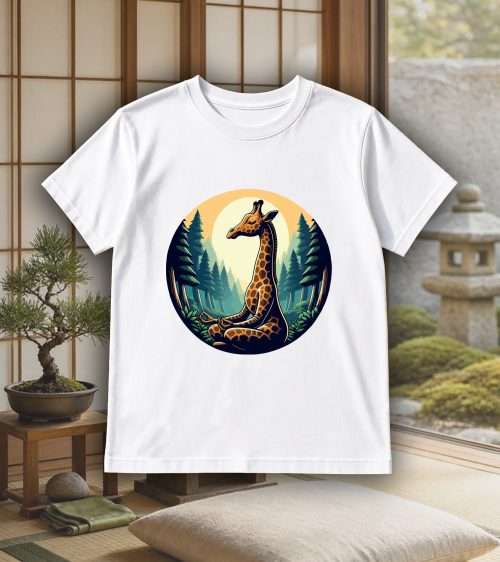 T-shirts blanc kids Visuel Méditations - yoga I - Spirituelles Zen Col rond Kids / Girafes ~ Spirituelles & Zen