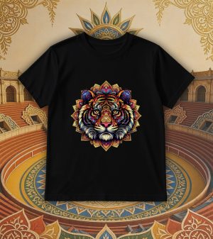 T-shirts noir kids Tigre Mandala I Col rond Kids / Tigre ~ Mandala