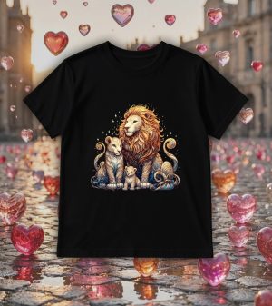 T-shirts noir kids Visuel Lions I - Animaux Col rond Kids / Lions ~ Love
