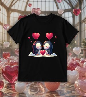 T-shirts noir kids Visuel Pinguins I - Loves Col rond Kids / Pinguins I ~ Love