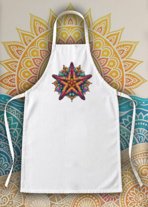 Tablier blanc vue de face Etoile mandala I Tablier Etoile ~ Mandala