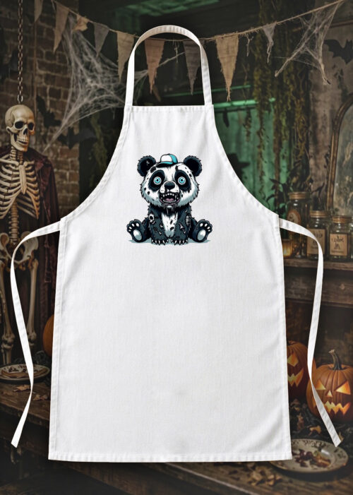 Tablier blanc vue de face Visuel Panda halloween 2 Tablier Panda II ~ Horreurs
