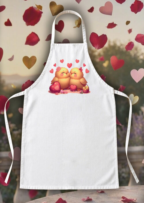 Tablier blanc vue de face Visuel Poussins I - Loves Tablier Poussins ~ loves