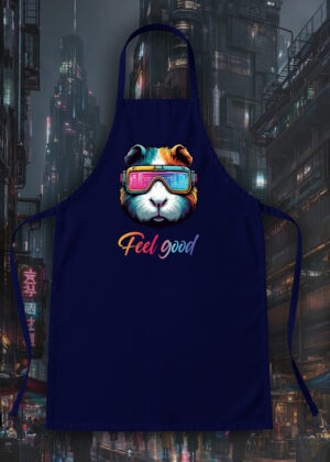 Tablier bleu marine vue de face Cochons d'Inde lunettes futuristes I Tablier Cochon d'Inde ~ Colors Vibes