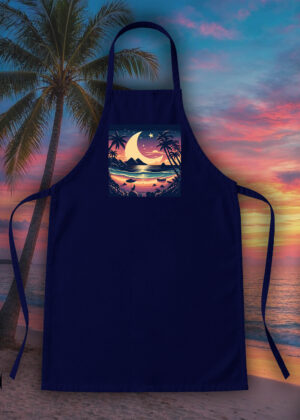Tablier bleu marine vue de face Visuel Lune de mer I - Paysages Tablier Lune de Mer ~ Summers Vibes