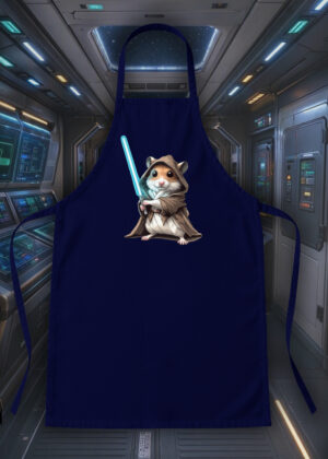 Tablier bleu marine vue de face Visuels Hamster I - Fantastiques & Sciences fictions Tablier Hamster ~ Fantastiques & Sciences fictions