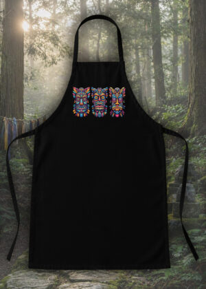 Tablier noir vue de face Visuel Totems II - Spirituelles Zen Tablier Totems II ~ Spirituelles & Zen