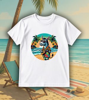 Tshirt blanc col rond homme vue de face Visuel Anes II - Musiques Col rond Hommes / Âne II ~ Summers Vibes