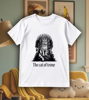 Tshirt blanc col rond homme vue de face Visuel Chats II - Humours Col rond Hommes / Chat II ~ Humours
