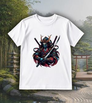 Tshirt blanc col rond homme vue de face Visuel samourai I - Asia Col rond Hommes / Samouraï I ~ Asia