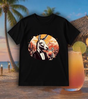 Tshirt noir col rond homme vue de face Visuel Ânes I - Eat me, drunk me Col rond Hommes / Âne ~ Eat me, drink me
