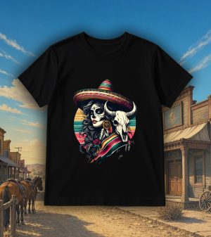 Tshirt noir col rond homme vue de face Visuel Bufles II - Western Col rond Hommes / Buffle II ~ Westerns