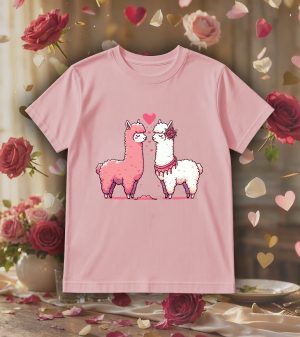 Tshirt rose col rond homme vue de face Visuel Alpagas I - Loves Col rond Hommes / Alpagas ~ Loves